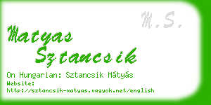 matyas sztancsik business card